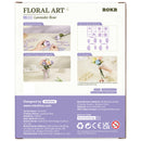 Rückseite der Verpackung der Robotime Lavender Rose, Kunststoffbausatz einer lila Rose