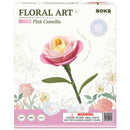 Vorderseite der Verpackung der Robotime Pink Camellia, Kunststoffbausatz einer rosa Kamelie