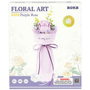 Vorderseite der Verpackung der Robotime Purple Rose, Kunststoffbausatz einer lila Blume