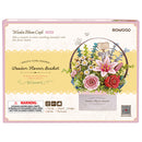 Vorderseite der Verpackung der Robotime Wooden Flower Basket, Holzbausatz eines Korbes mit Holzblumen