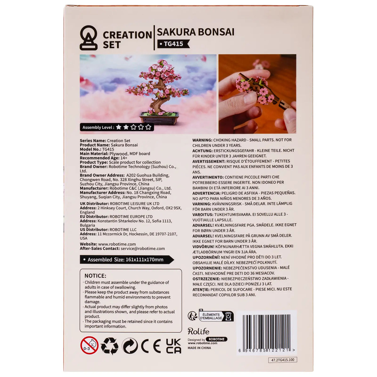Robotime Sakura Bonsai | Holzbaukasten Baum