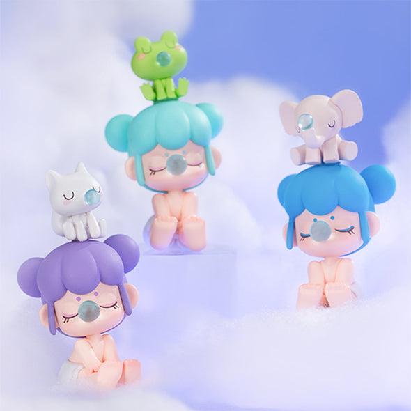 Lilac Purple, Vibrant Cyan und Sky Blue Varianten der Robotime Baby Nanci Seatmates Blind Box Serie