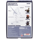 Rückseite der Verpackung der Robotime Butterfly (Pink), Elektrischer Bausatz eines hellblauen Schmetterlings, der mit seinen Flügeln flattern kann, auf einer rosa Blume