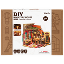 Vorderseite der Verpackung der Robotime Cheers Bar & Dining, Miniaturhaus einer altmodischen gemütlichen Bar