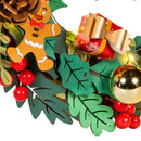 Details einer Weihnachtskugel, eines Geschenks und eines Lebkuchenmannes aus dem Robotime Christmas Wreath