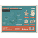 Rückseite der Verpackung der Robotime Classical Gramophone, Holzmodellbau eines funktionierenden Grammophons