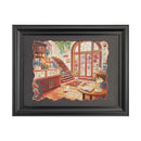 Der Robotime Cozy Winter Café im Robotime Black Vintage Puzzle Frame