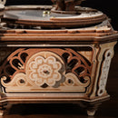 Seitenansicht des Gehäuses des Robotime Diva Gramophone