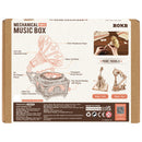 Rückseite der Verpackung der Robotime Diva Gramophone, Holzbausatz für eine Spieluhr in Form eines alten Plattenspielers