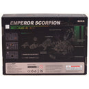 Rückseite der Verpackung der Robotime Emperor Scorpion, elektrischer Bausatz eines Skorpions im Steampunk-Stil
