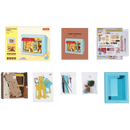 Packungsinhalt der Robotime Fluffy Cat Bakery, Diorama in einem Rahmen, das eine Bäckerei mit einer Katze zeigt