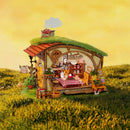 Atmosphärische Präsentation der Robotime Fluffy Grove, Bausatz für ein märchenhaftes Miniaturhäuschen mit Naturmotiv
