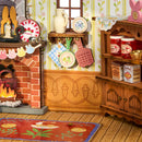 Kamin, Wandregal und Schrank im Robotime Fluffy Grove