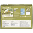 Rückseite der Verpackung der Robotime Forest Party, 1.000-teiliges Puzzle mit geheimnisvollen kleinen Wesen und einem großen Welpen im Wald, gespiegelt im Wasser