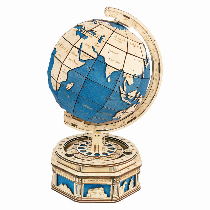 Produktfoto der Robotime Globe Super Size, Holzmodellbau einer großen Weltkugel