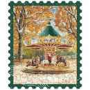 Produktfoto der Robotime Golden Autumn Carousel, Puzzle mit ungewöhnlichen Teilen, das ein altmodisches Karussell an einem verschneiten Herbsttag darstellt