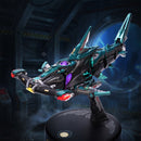 Atmosphärische Präsentation der Robotime Hammerhead Shark, Metall-Bausatz für einen futuristischen Hammerhai mit Licht und Bewegung