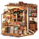 Produktfoto der Robotime Henry’s Chocolate, Miniaturhaus eines altmodischen Schokoladengeschäfts