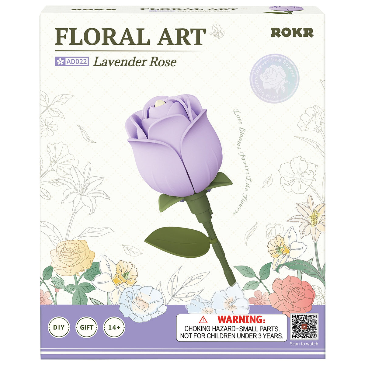 Robotime Lavender Rose | DIY Blume Kunststoff