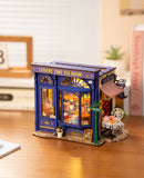 Atmosphärische Präsentation des Robotime Leisure Time Tea Room