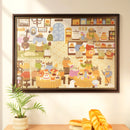 Atmosphärische Präsentation der Robotime Lively Puppies’ Bakery, 1.000-teiliges Puzzle mit einem gemütlichen Bäckereibild mit anthropomorphen, einkaufenden Hunden