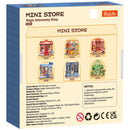 Rückseite der Verpackung der Robotime Magic Astronomy Shop, Bausatz für ein Miniaturhaus eines Fachgeschäfts für Astronomie