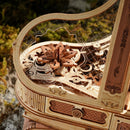 Transparenter Deckel und Blumenverzierung auf der Rückseite des Robotime Magic Piano