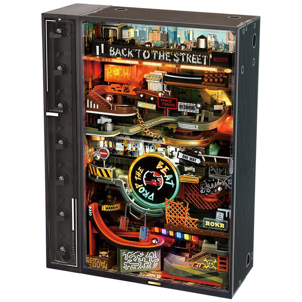 Produktfoto der Robotime Marble Run Hip-Hop Street, Kunststoff Murmelbahn Bausatz mit urban Hip-Hop-Thema