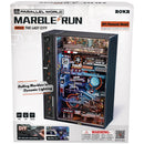 Vorderseite der Verpackung der Robotime Marble Run The Last City, Kunststoff-Bausatz für eine Murmelbahn im Thema einer modernen Stadt