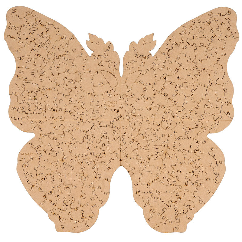 Rückseite von Robotime buntes Holzpuzzle blauer Schmetterling