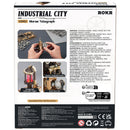 Rückseite der Verpackung der Robotime Morse Telegraph, Modellbausatz eines elektrischen Telegrafen