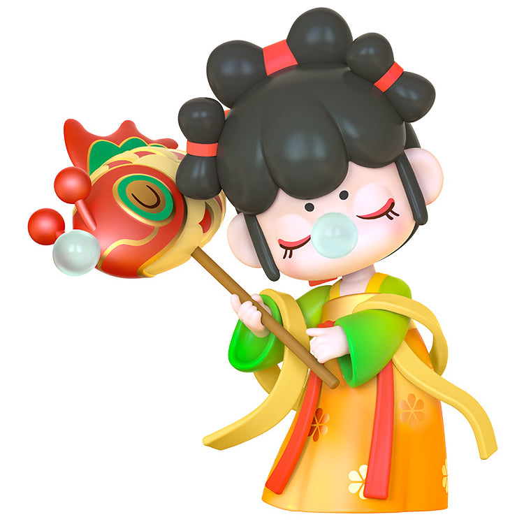 Playing the Fish Lamp Variante der Robotime Nanci Blooming Girls Blind Box Serie