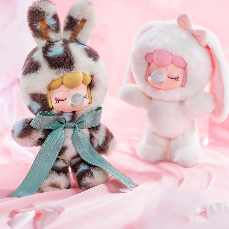 Die Leopardenmuster- und weiße Variante des Robotime Nanci Shining Bunny, Blind Box mit einer niedlichen Figur in einem Hasenkostüm in verschiedenen Farben
