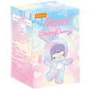Vorderseite der Verpackung der Robotime Nanci Shining Bunny, Blind Box mit einer niedlichen Figur in einem Hasenkostüm in verschiedenen Farben