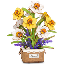 Produktfoto der Robotime Narcissus, Holzbausatz mit gelben und weißen Frühlingsblumen