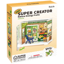 Vorderseite der Verpackung der Robotime Nature Energy Fruits, Miniatur-Obstladen aus Kunststoff in einer kleinen Vitrine