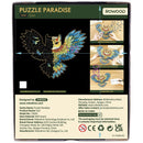 Rückseite Verpackung von Robotime buntes Holzpuzzle Eule