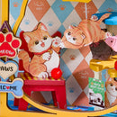 Spielende Katzen im Schaufenster des Robotime Pawfect Pet Shop