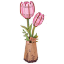 Produktfoto der Robotime Pink Tulip, Holzbausatz einer rosa Tulpe