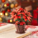 Atmosphärische Präsentation der Robotime Poinsettia, Holzbausatz einer Weihnachtsblume