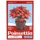 Vorderseite der Verpackung der Robotime Poinsettia, Holzbausatz einer Weihnachtsblume