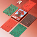 Inhalt der Verpackung des Robotime Poinsettia, Holzbausatz einer Weihnachtsblume