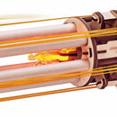 Detail des leuchtenden Drachenkopfes zwischen den Läufen der Robotime Rotating-Barrel Machine Gun