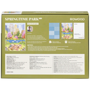 Rückseite der Verpackung der Robotime Springtime Park, 1.000-teiliges Puzzle mit einem Picknick am Schwanenteich im Park im Frühling
