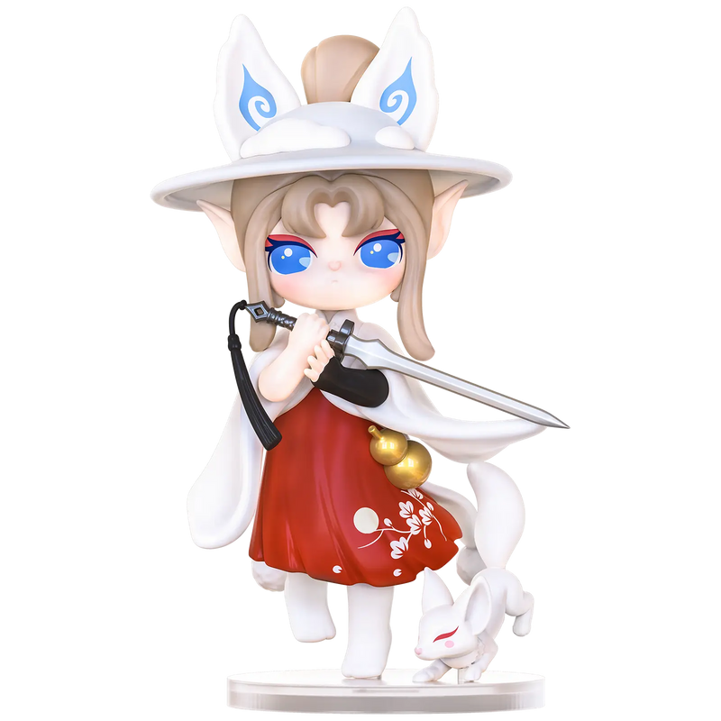 Snowy Fox Variante der Robotime Suri’s Nine Spirits of the Peach Blossom Land Blind Box Serie