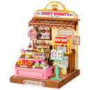 Produktfoto der Robotime Sweetie's Donut Shop, Miniaturhaus eines kleinen Ladens mit Donuts und anderem Gebäck
