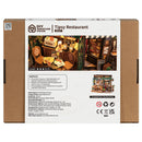 Rückseite der Verpackung der Robotime Tipsy Restaurant, gemütliches Miniatur-Restaurant im altmodischen Stil
