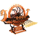 Produktfoto der Robotime Viking Dragon Ship, Holzbausatz eines Wikingerschiffs mit beweglichen Rudern und leuchtendem Rad auf dem Deck