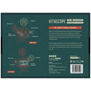 Rückseite der Verpackung der Robotime Vitascope, Holzbausatz eines funktionierenden Filmprojektors