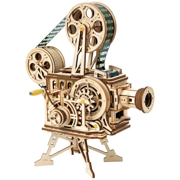 Produktfoto der Robotime Vitascope, Holzbausatz eines funktionierenden Filmprojektors
